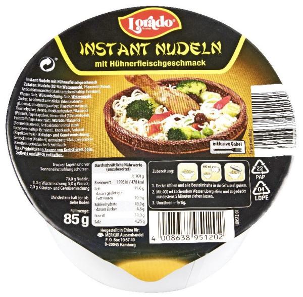 Lorado - Instant Nudeln mit Hühnerfleischgeschmack 85g